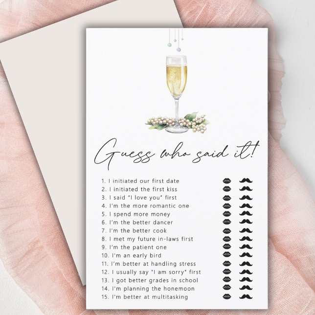 Pearls & Prosecco Guess Who Said It Bridal Game  (Creator Uploaded)