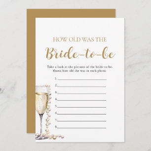 Pearls & Prosecco How Old Was the Bride-to-be Game Invitation