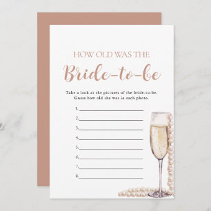 Pearls & Prosecco How Old Was the Bride-to-be Game Invitation