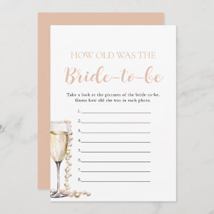 Pearls & Prosecco How Old Was the Bride-to-be Game Invitation