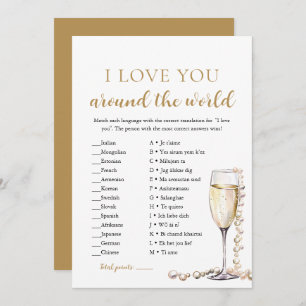 Pearls & Prosecco I Love You Around the World Game Invitation