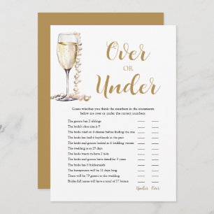 Pearls & Prosecco Over or Under Bridal Shower Game Invitation
