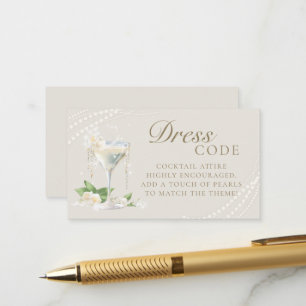 Pearls Prosecco Petals Ivory Elegant Bridal Shower Enclosure Card