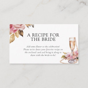 Pearls Prosecco Recipe Request Bridal Shower Enclosure Card