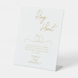 Pearls & Prosecco Ring Hunt Bridal Shower Custom Pedestal Sign