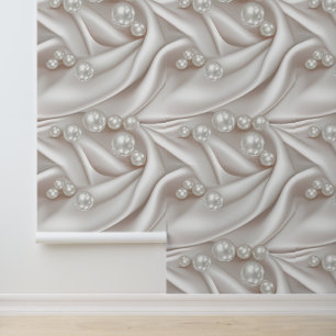 Pearls & Satin Wallpaper