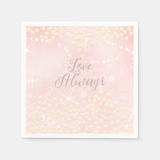 Pearls Shine Peach  Napkin (Front)