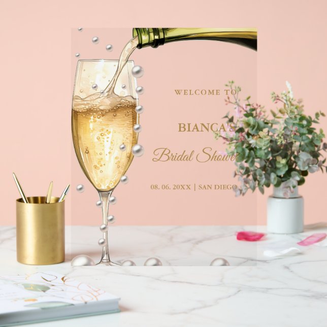 Pearls snd Fête des mariées  Affiche de bienvenue (Mariage)