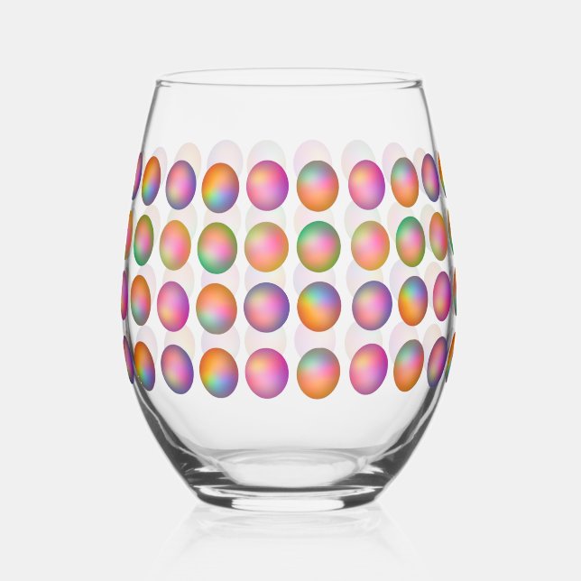 Pearls Stemless Wine Glass (Front)