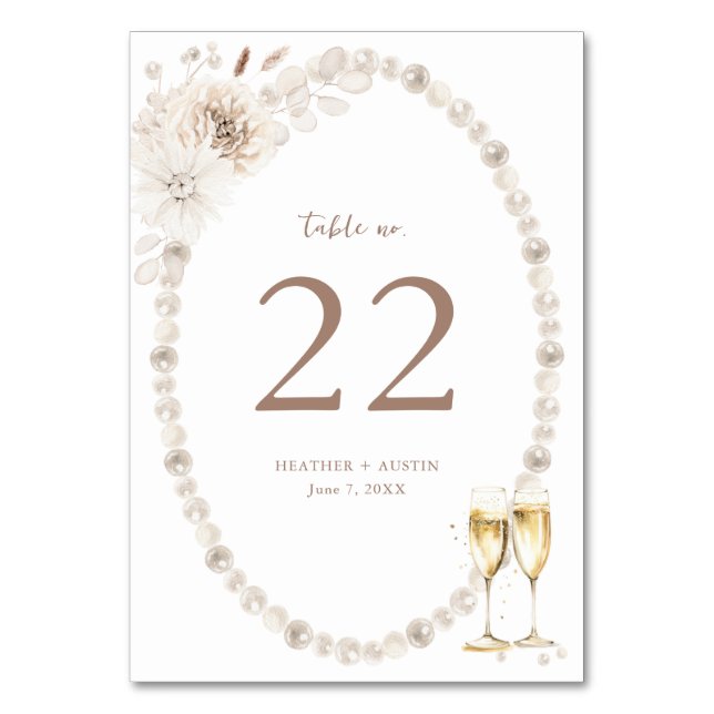 Pearls Table Number (Front)