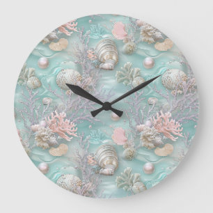 Pearls Under The Sea Large Clock