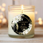 Pearls White Floral Art Deco Gatsby 20s Birthday  Classic Round Sticker<br><div class="desc">Personalize these vintage art deco floral Great Gatsby roaring 20s theme round sticker labels easily and quickly, simply press the Edit Using Design Tool button to further re-arrange and format the style and placement of the text.  Featuring ivory white orchid and lily floral, sparkling pearls, art deco elements, a flapper...</div>