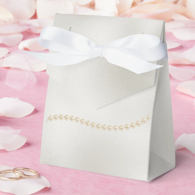 Pearls White Luxe Wedding Favor Box (Wedding)