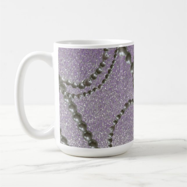 Pearls with Mauve Metallic Fleck Coffee Mug (Left)