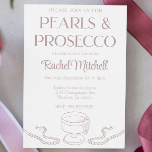 Pearlss & Prosecco Pink Bridal / Lingerie Shower Invitation