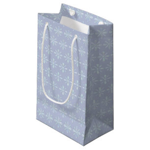 Pearly Blue Flowers Gift Bag