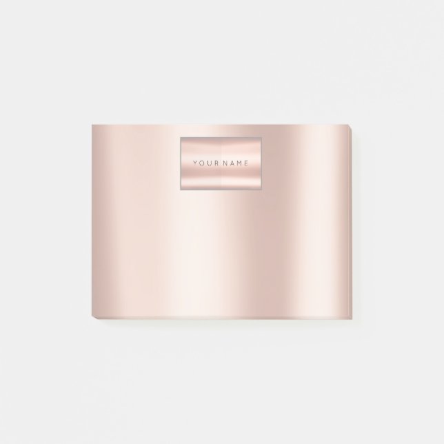 Pearly Blush Pink Rose Gold Powder Metallic Post-it Notes (Front)