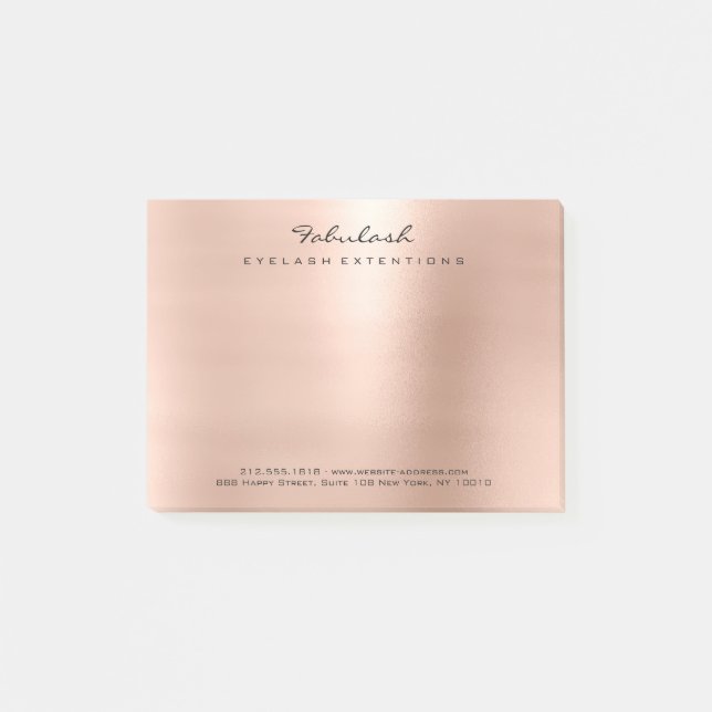 Pearly Blush Pink Rose Gold Powder Minimal Post-it Notes (Front)