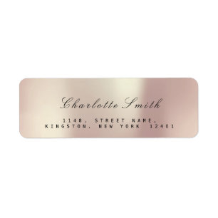 Pearly Champaign Pink Rose Blush Return Address