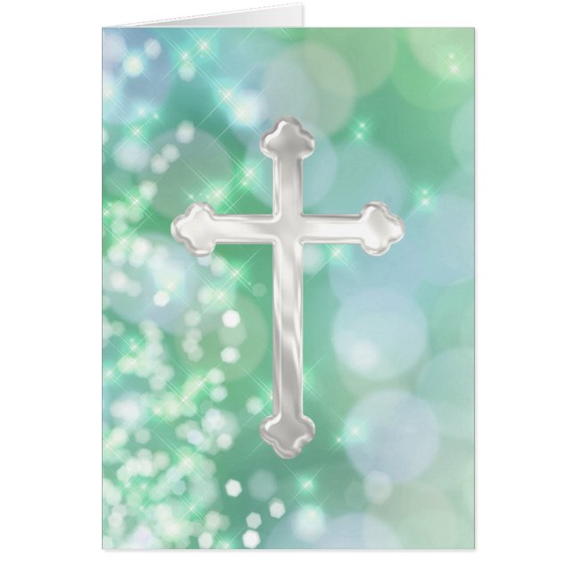 Pearly Cross with Aqua Sparkle (Front)