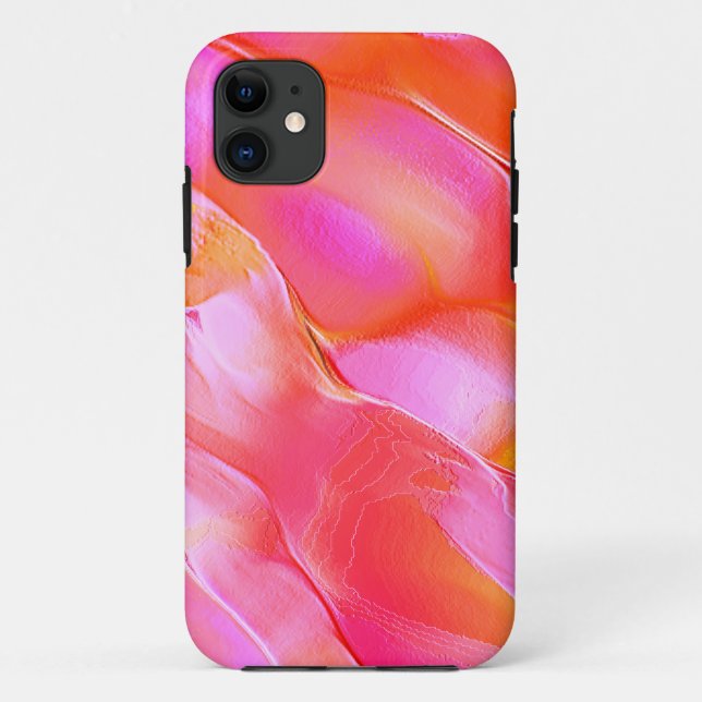 Pearly pink and orange polished rock Case-Mate iPhone case (Back)