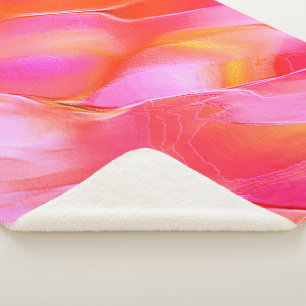 Pearly pink and orange polished rock sherpa blanket