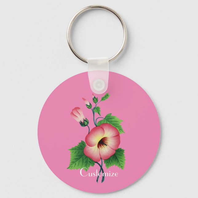 Pearly Pink Flowers Thunder_Cove  Keychain (Front)