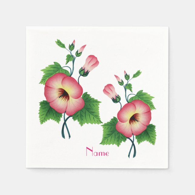 Pearly Pink Flowers Thunder_Cove  Napkin (Front)
