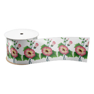 Pearly Pink Flowers Thunder_Cove Satin Ribbon