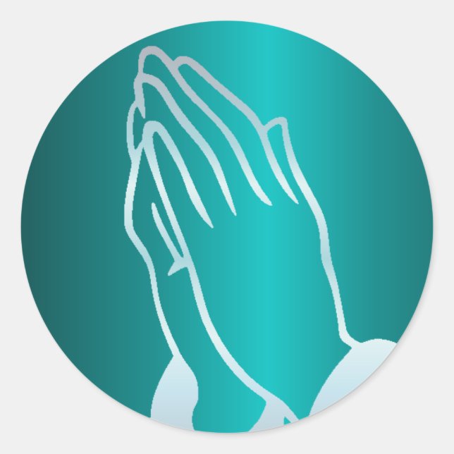 Pearly Praying Hands Classic Round Sticker (Front)