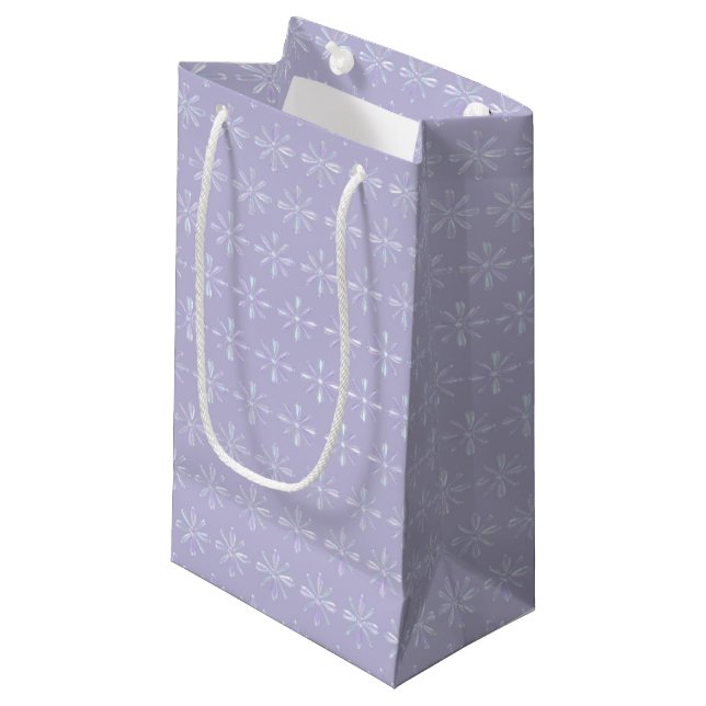 Pearly Purple Flowers Gift Bag (Front Angled)