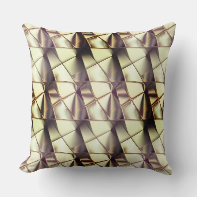 Pearly with large badly braided virtual stripes throw pillow (Front)