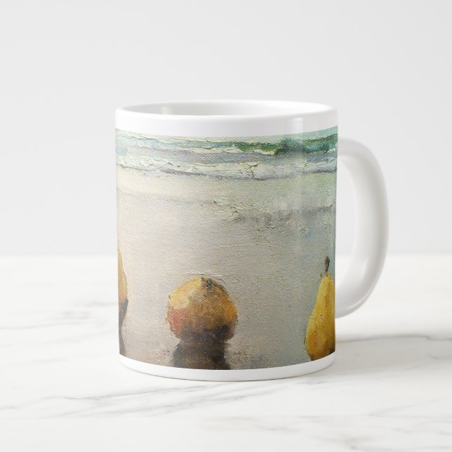 Pears2 day out at the Beach. Large Coffee Mug (Front Right)