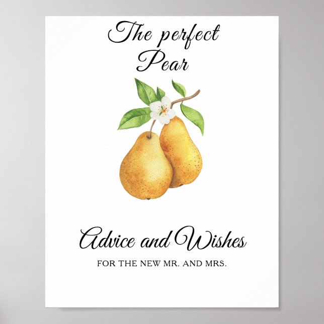 Pears - Advice and Wishes for Newlyweds Poster (Front)