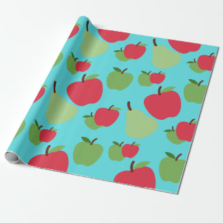 pears and apples fruit pattern  wrapping paper