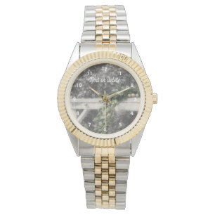 Pears And Hitching Post Black White Personalized Watch