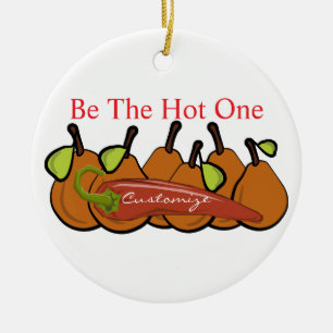 Pears and Hot Chili Thunder_Cove Ceramic Ornament