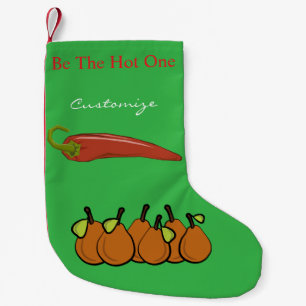 Pears and Hot Chili Thunder_Cove Small Christmas Stocking