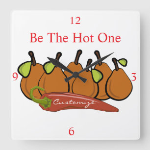 Pears and Hot Chili Thunder_Cove Square Wall Clock