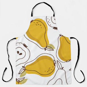 Pears background. Hand drawn overlapping backdrop. Apron