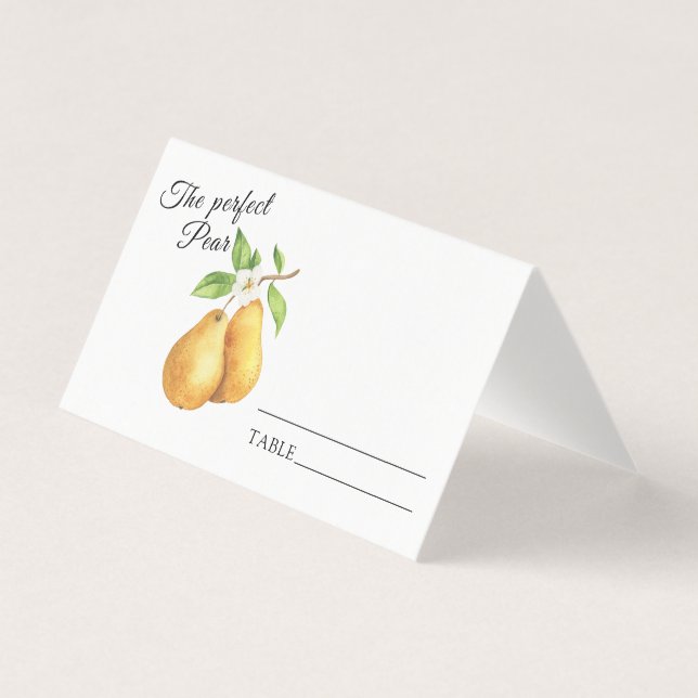 Pears bridal shower - wedding table number (Front)