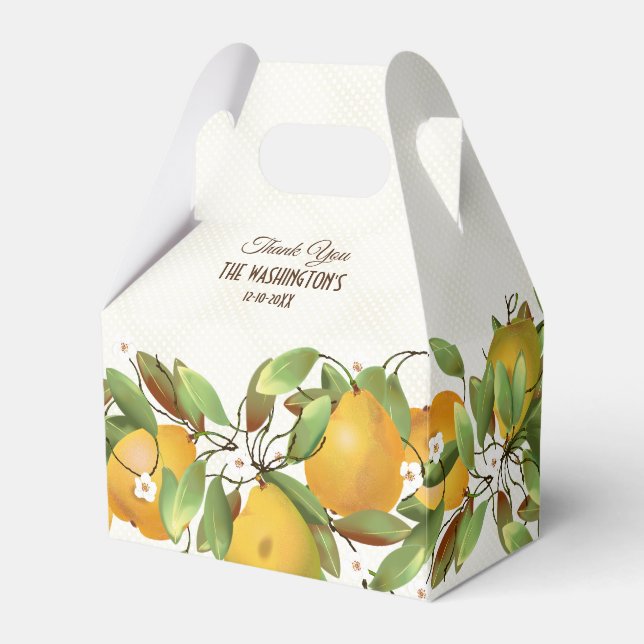 Pears Fruit Botanical Favor Box (Front Side)