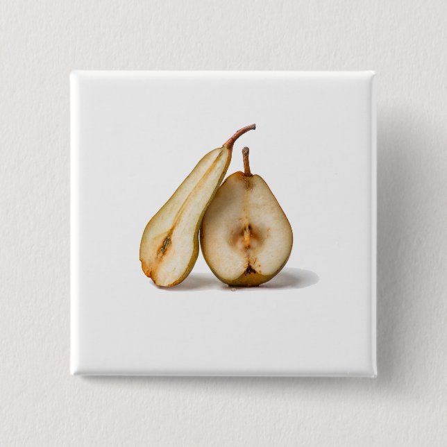 Pears - My Sweet And Perfect Half 2 Inch Square Button (Front)