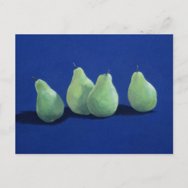 Pears on a Blue Cloth Postcard (Front)