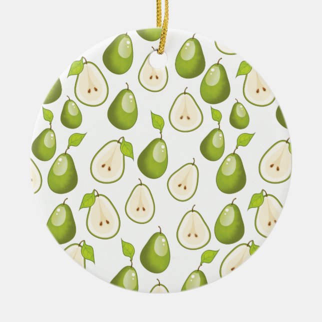 Pears Pattern Ceramic Ornament (Front)