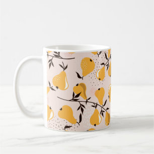 Pears seamless pattern background. Hand drawn illu Coffee Mug