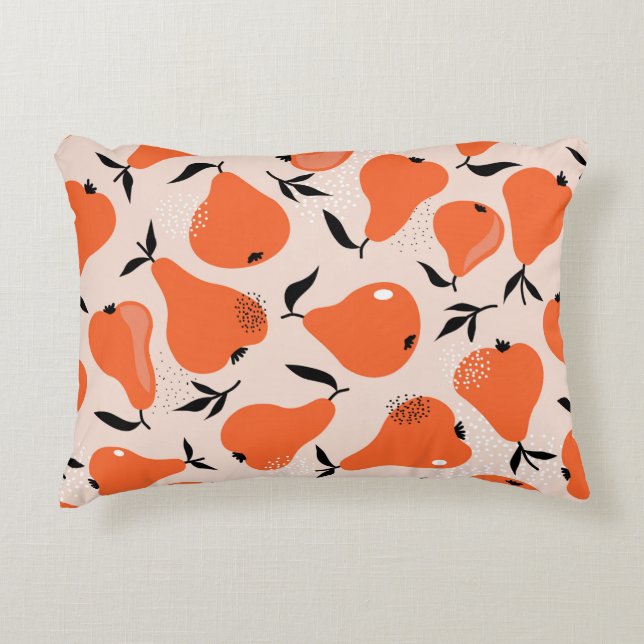 Pears seamless pattern. Hand drawn illustration wi Accent Pillow (Front)