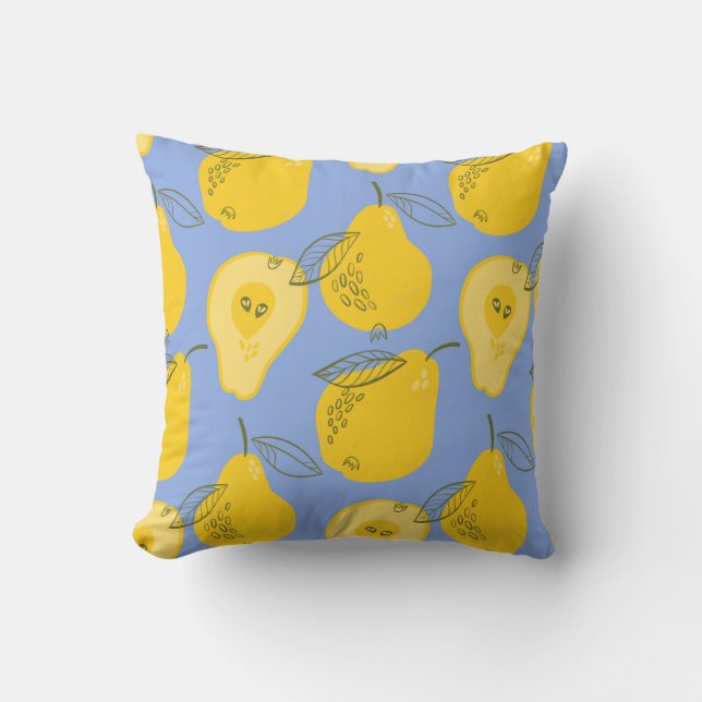 Pears seamless pattern throw pillow (Front)