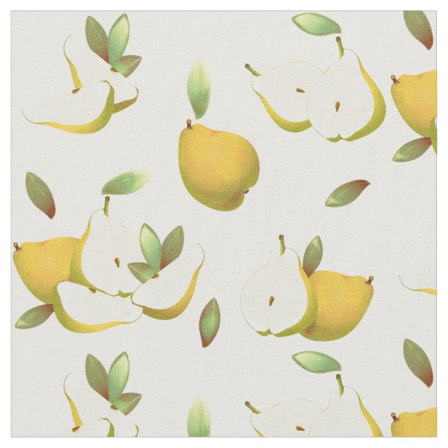 Pears Tropical Fruit Fabric (Close Up)