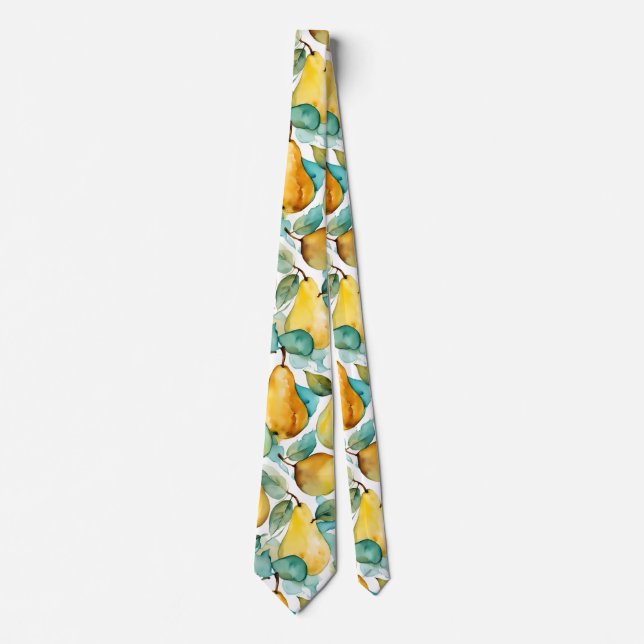 Pears Watercolor Art  Tie (Front)